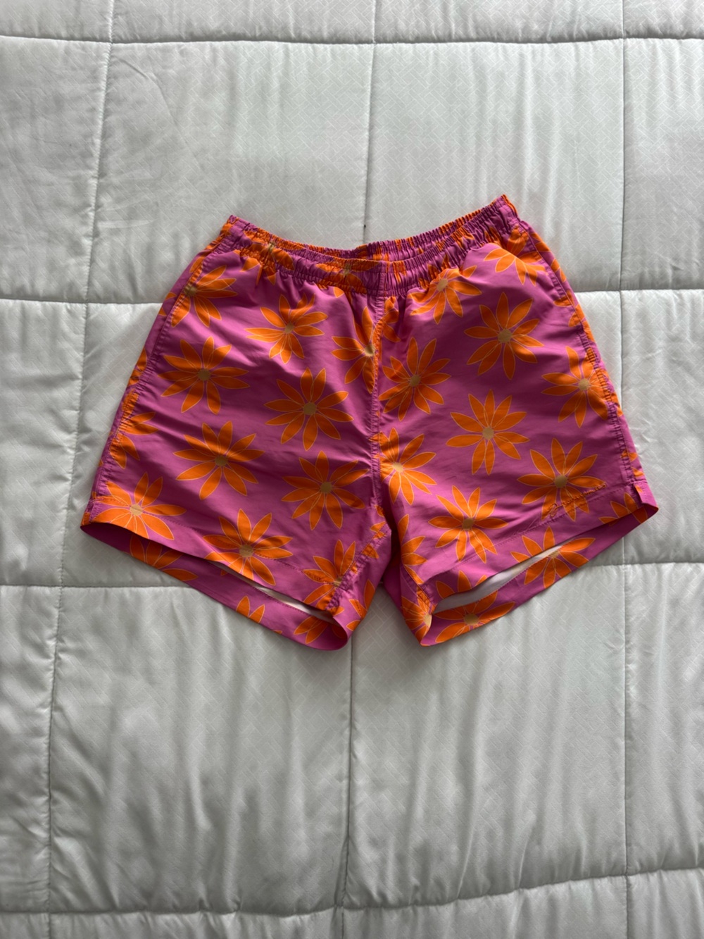 Jacquemus Pink and Orange Floral Swim Trunks